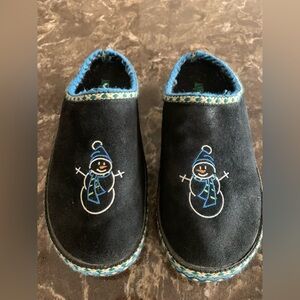 Black Clogs/Slippers with Snowman Design